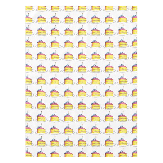 Happy Birthday Party Layer Cake Slice Patroon Tafelkleed (Voorkant)