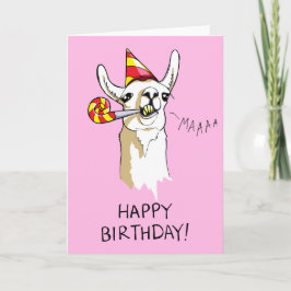 Happy Birthday Party Llama Kaart