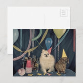 Happy Birthday Party met honden en Drinken Briefkaart (Voorkant / Achterkant)