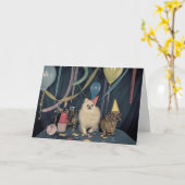 Happy Birthday Party met honden en Drinken Kaart (Gele Bloem)