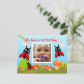 Happy Birthday Party met ladybug Kaart (Staand voorkant)