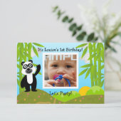 Happy Birthday Party met panda-beer Kaart (Staand voorkant)