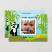 Happy Birthday Party met panda-beer Kaart (Voorkant / Achterkant)