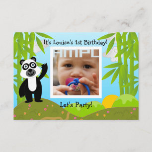 Happy Birthday Party met panda-beer Kaart