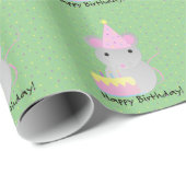 Happy Birthday Party Mouse Cadeaupapier (Rol Hoek)
