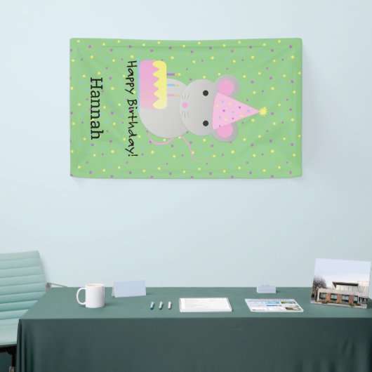 Happy Birthday Party Mouse Spandoek (Beurs)