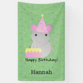 Happy Birthday Party Mouse Spandoek (Verticaal)