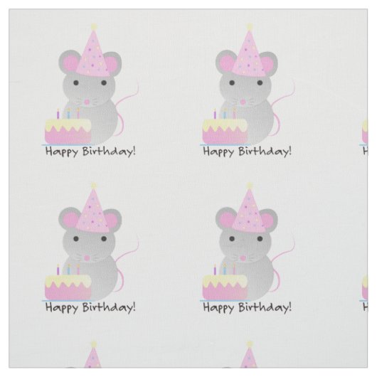 Happy Birthday Party Mouse Stof (Swatch)