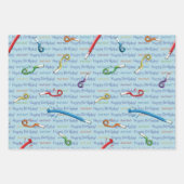 Happy Birthday Party Noisemakers Inpakpapier Vel (Voorkant 3)