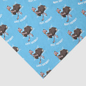 Happy Birthday Party Ostrich Dansende Cartoon Tissuepapier (Detail)