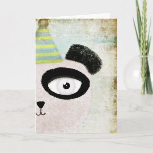 Happy Birthday Party Panda Beer Japan Art Print Kaart