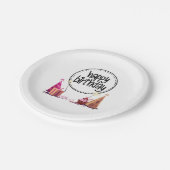 Happy Birthday Party Paper-Borden Papieren Bordje (Gekanteld)
