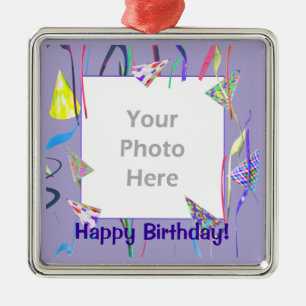 Happy Birthday Party Petten (foto-lijst) Metalen Ornament