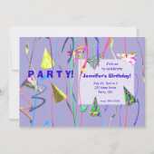 Happy Birthday Party Petten Kaart (Voorkant)