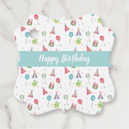 Happy Birthday Party Petten Pattern Bedankjes Labels