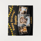 Happy Birthday Party Photo Collage Fun Backdrop Wandkleed (Voorkant)