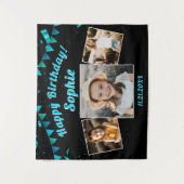 Happy Birthday Party Photo Collage Fun Backdrop Wandkleed (Voorkant)