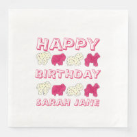 Happy Birthday Party roze Circus Animal Crackers