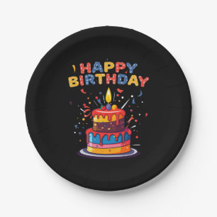 Happy Birthday Party Theme Levert Papieren Borden Bordje