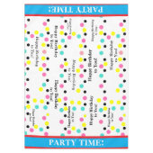 Happy Birthday Party Tijd Polka Dots Tafelkleed (Voorkant)