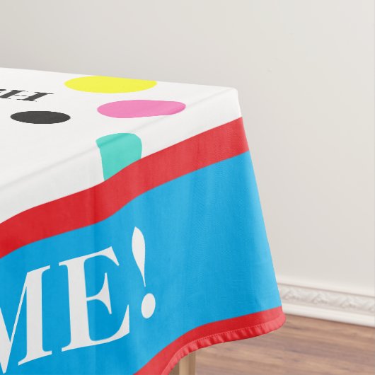 Happy Birthday Party Tijd Polka Dots Tafelkleed (Voorbeeld)