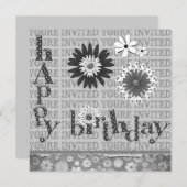 Happy Birthday Party-uitnodigingen Kaart (Voorkant / Achterkant)