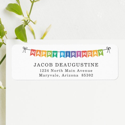 Happy Birthday Party Uitnodigingen Retouradres Etiket