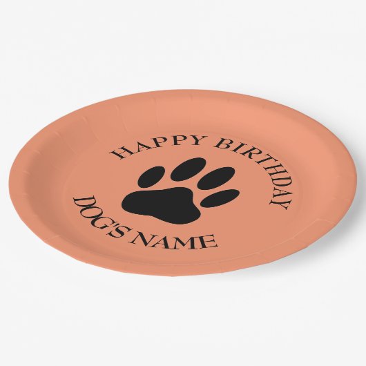 Happy Birthday party voor honden Papieren Bordje (Gekanteld)