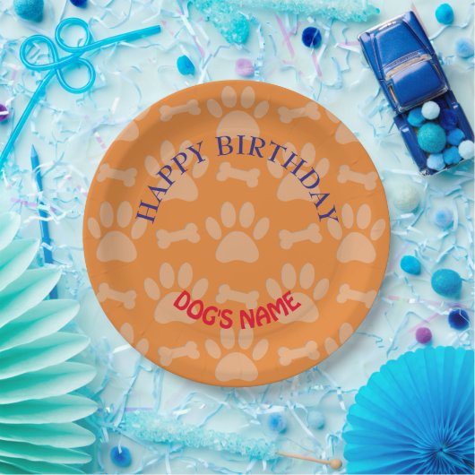 Happy Birthday party voor honden Papieren Bordje (Feest)