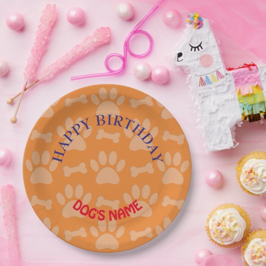 Happy Birthday party voor honden Papieren Bordje (Feest)