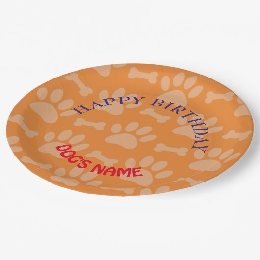 Happy Birthday party voor honden Papieren Bordje (Gekanteld)