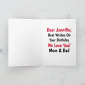 Happy Birthday pas Wenskaart aan Kaart (Binnen)