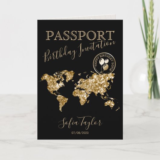 Happy Birthday Passport kaart elke leeftijd (Voorkant)