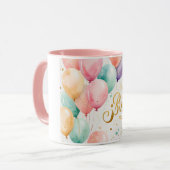 Happy Birthday Pastel Balloon Bliss Mok (Voorkant links)