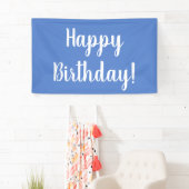 Happy Birthday Pastel Blue White Birthday Party Spandoek (Insitu)