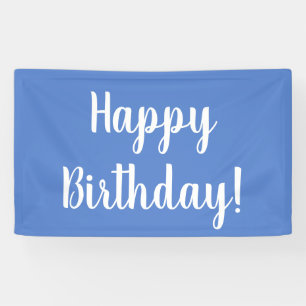 Happy Birthday Pastel Blue White Birthday Party Spandoek
