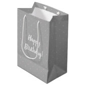 Happy Birthday Pastel Dot Pattern Gift Bag Medium Cadeauzakje (Voorkant Gekanteld)