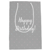 Happy Birthday Pastel Dot Pattern Gift Bag Medium Cadeauzakje (Voorkant)
