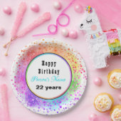 Happy Birthday Pastel Paper-Borden - HAMbyWG Papieren Bordje (Feest)