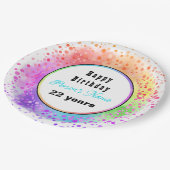 Happy Birthday Pastel Paper-Borden - HAMbyWG Papieren Bordje (Gekanteld)