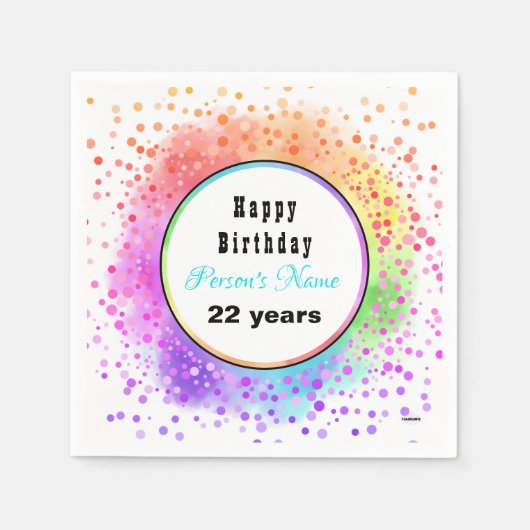 Happy Birthday Pastel Paper Napkins - HAMbyWG Servet (Voorkant)