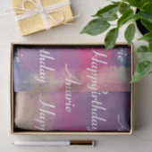 Happy Birthday Pastel Patchwork-rapport Tissuepapier (Geschenk)