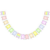 Happy Birthday Pastel Rainbow BUNTING FLAGS Vlaggetjes (Alle)