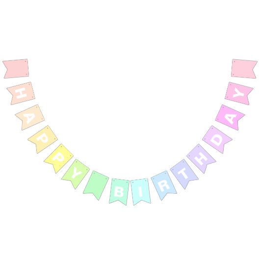 Happy Birthday Pastel Rainbow BUNTING FLAGS Vlaggetjes (Alle)
