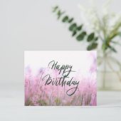 Happy Birthday Pastel Roze Wildbloemen Briefkaart (Staand voorkant)