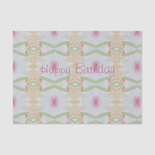 Happy Birthday Pastel Tissue Paper Tissuepapier (Voorkant)