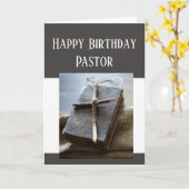 Happy Birthday Pastor Bible Cross Love Respect Kaart (Gele Bloem)