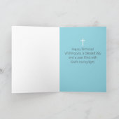 Happy Birthday Pastor Bird Trees Watercolor Kaart (Binnen)