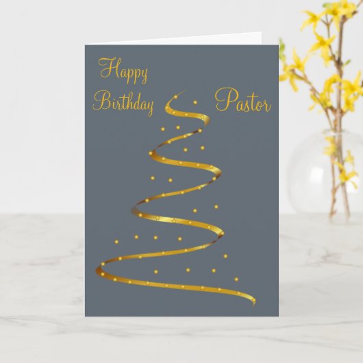 Happy Birthday-pastor Kaart (Gele Bloem)