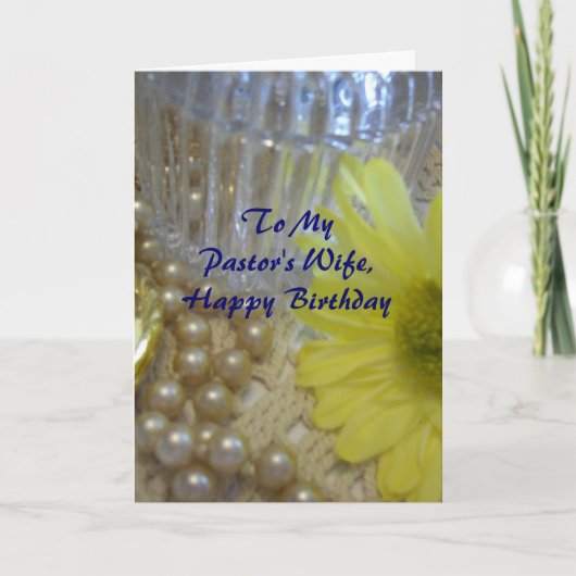 Happy Birthday Pastor's vrouw - Daisy Kaart (Voorkant)